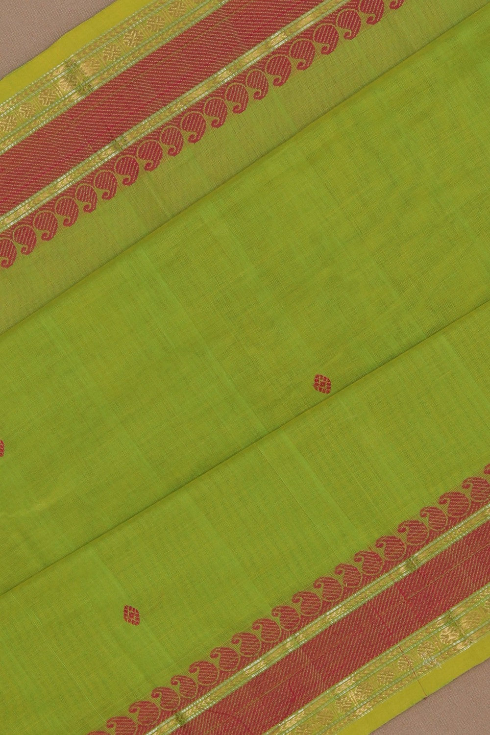 Image of Kanchi Cotton Green Saree